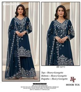 Conjunto de Salwar y Dupatta de Georgette de Alta Calidad con Bordado Zarkan, a la Moda, para Mujer, Fabricante de Moda a Precio de Mayoreo - Product Image 2