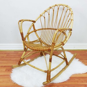 Fauteuil inclinable en rotin, mobilier minimaliste, chaise à bascule moderne, chaise à bascule pour enfants - Product Image 3