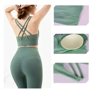 Ensemble de sport 2 pièces pour femme : Legging taille haute sculptant avec poche arrière et brassière de sport – Idéal pour le yoga, la gym, la course et l'entraînement - Product Image 2