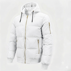 Men's Puffer Jacket Custom Designed Bubble Padded Winter Zipper Closure Front Breathable - Product Image 5