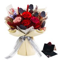 Bouquet de roses éternelles faites à la main pour la fête des mères - Fleurs éternelles de forme ronde 0,5 kg Livraison rapide