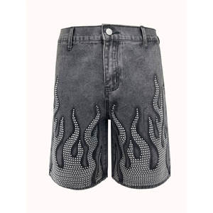 Pantalones Cortos para Hombre, Estilo Urbano Holgado, Casuales de Primavera/Verano, Sin Elástico, Ligeros, Mezcla de Algodón, Pantalones Cortos de Moda - Product Image 1