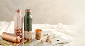 Antique Finish Engraved Copper Water Bottle Handmade Leakproof Ayurvedic Copper Bottle for Home Kitchen Office Use - Product Image 4
