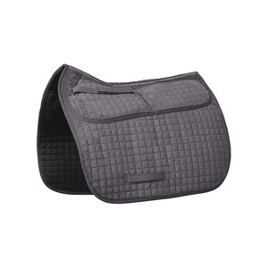 Tapis de selle de cheval premium en microfibre matelassé gris – Équipement d'équitation - Product Image 1