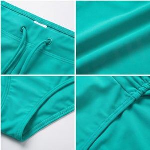 Women High Waist Solid Color <b>Bikini</b> Bottoms With Side Drawstring Ruched Design Stretch Swimwear - Product Image 4