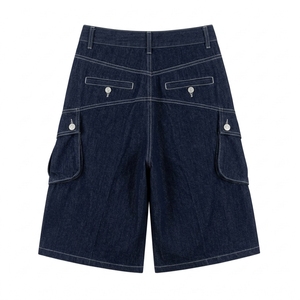 Pantalones Cortos de Mezclilla Casuales de Verano para Hombre y Mujer, al por Mayor, Estilo Vintage Lavado, Cintura Media, Borde Deshilachado, Hip Hop, Bolsillos Utilitarios - Product Image 4
