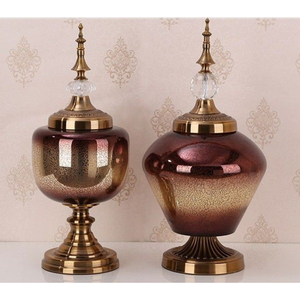 Premium Quality Antique Finish Metal Ginger <b>Jar</b> With Lid Luxury Home Decorative <b>Urn</b> and <b>Jar</b> Wedding Gift Decor Storage Container - Product Image 6