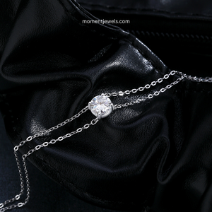 Simple Style 925 Sterling Silver Moissanite <b>Bracelet</b> for Women Shiny Round Pendant Cable Chain <b>Bracelet</b> Rhodium Plated - Product Image 3