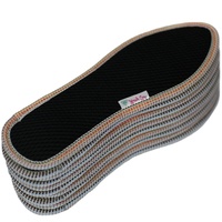 Semelles intérieures en tissu de coton noir sport et confort fabriquées au Vietnam par Huong Que avec logo en relief pour hommes et femmes, doublure en maille chaude à la cannelle