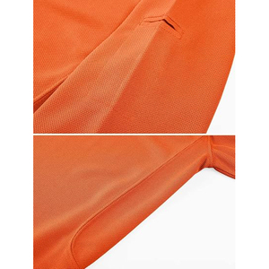 <b>Orange</b> Short Sleeve <b>Polo</b> Shirt 100% Polyester Pique Quick Dry Casual Wear Button Front Solid Color Regular Fit - Product Image 3