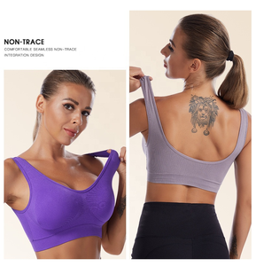 Soutien-gorge de sport sans couture sans fil personnalisé pour femme, multicolores, pour le yoga, la course et l'entraînement, grande taille - Product Image 3