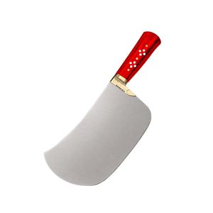Couteau à viande robuste PK-MS, lame courbée argentée, manche en bois rouge, embout doré, couteau de boucher professionnel, couteau à hacher pour la cuisine - Product Image 3