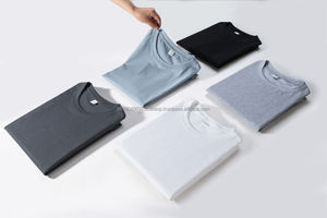 T-shirt de couleur unie de haute qualité T-shirt décontracté anti-rétrécissement ample et confortable pour hommes Le logo peut être personnalisé - Product Image 3