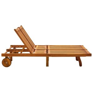 Solid Acacia Wood 2-<b>Person</b> Patio Sun Lounger with <b>Cushions</b> - Product Image 2