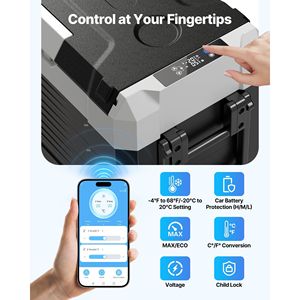 Frigorifero Elettrico a Compressore DC 12/24V AC100-240V da -4 a 68 Gradi F, Frigo Portatile per Camion con Controllo APP, Box Refrigerante per Auto - Product Image 6