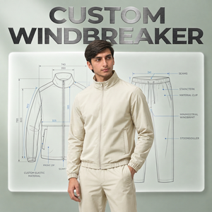 Conjunto Deportivo Cortavientos de Nailon Personalizado para Hombre, Sudadera con Capucha y Pantalones Cortos, Ligero, Resistente al Viento, para Entrenamiento Físico, Ropa Urbana Informal - Product Image 1