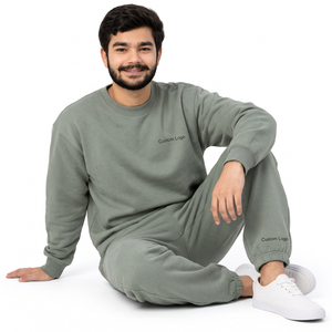 Ensemble de survêtement décontracté pour homme : sweat-shirt col rond bordeaux uni et pantalon de survêtement à taille élastique - Product Image 5