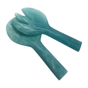 Ensemble élégant de cuillères et fourchettes jetables écologiques avec manche en résine, durables et faites à la main, pour la maison, la cuisine et les mariages - Product Image 1