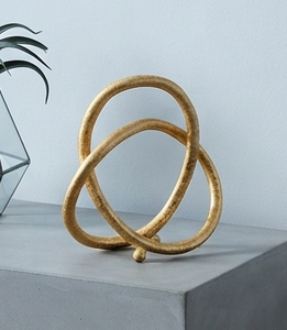 Sculpture Abstraite Moderne en Métal Aluminium Doré, Écologique, Pièce Maîtresse pour Salon, Chambre, Table, Décoration Intérieure - Product Image 6