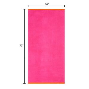 Set di 2 Teli da Spiaggia Oversize Reversibili in Misto Cotone Tinto in Filo Rosa e Arancione - Product Image 5