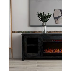 Bridgevine Home Tybee 86-Inch Electric <b>Fireplace</b> <b>TV</b> Console with Clove Finish Minimal Assembly for <b>TVs</b> up to 95-Inches - Product Image 4