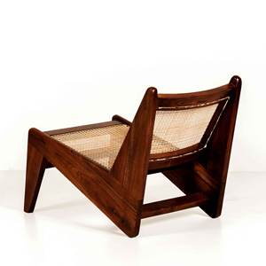 เก้าอี้พักผ่อนสไตล์ Pierre Jeanneret แบบขายส่ง โครงไม้เนื้อแข็งรูปตัว Z พร้อมงานสานหวายธรรมชาติ สำหรับห้องนั่งเล่น - Product Image 4