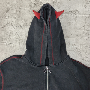 Sudadera con Capucha para Hombre Nesta Sports Designer Custom Streetwear, 450GSM, Felpa Francesa, Estilo Vintage, Lavado Ácido, con Cierre, en Negro - Product Image 4