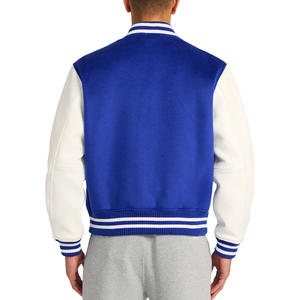 Chaquetas Varsity de Cuero Genuino para Hombre al por Mayor - Estilo Retro Clásico - Ropa Deportiva de Invierno Ecológica con Cuello Alto y Acolchado Frontal - Product Image 2