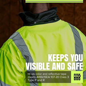 เสื้อแจ็คเก็ตนิรภัยทางเทคนิค สะท้อนแสงมองเห็นได้ชัดเจน ซิปกันน้ำ กระเป๋าอเนกประสงค์ ชุดทำงานกลางแจ้ง ป้องกันภัย - Product Image 2
