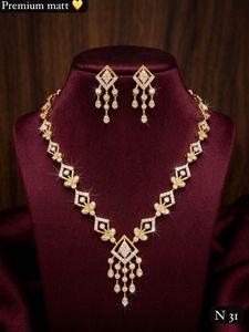 Fancy Collection High Quality Gold Plated Kundan Pearl Necklace Earring <b>Set</b> Women's Wedding Jewelry Classic Style Geometric - Product Image 1