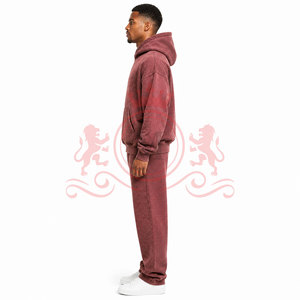 Ensemble de pantalon et sweat à capuche décontracté effet délavé, tissu premium, pour streetwear décontracté et usage quotidien - Product Image 2