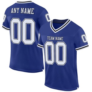 Maillot de football américain personnalisé en mesh, T-shirt de sport, maillot de rugby, uniformes, maillot hip-hop pour fête, col en V, respirant, en polyester - Product Image 4