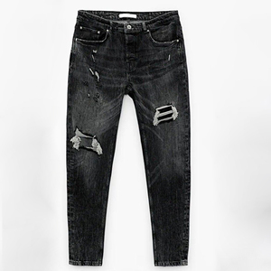 Jeans de Mezclilla para Hombre, Corte Recto, Color Azul Claro, Estilo Casual, Lavado Desgastado, Tela de Algodón con un Toque Moderno Fabricante ODM. - Product Image 3