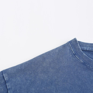 Nouveau design, logo personnalisé, t-shirt pour homme, effet délavé, vente en gros, coupe classique, tissu en toile imprimé, 100% coton, écologique, col rond - Product Image 2