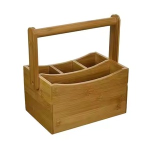 Polished Wooden Silverware <b>Caddy</b> for <b>Kitchen</b> Picnic & Outdoor BBQ Utensil Holder & Tool Storage for Housewarming Gift <b>caddy</b> - Product Image 6
