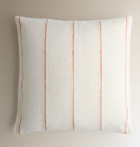 ปลอกหมอนลายทางสีแดงเย็นสบาย, ปลอกหมอนอิงตกแต่งทรงสี่เหลี่ยมผ้าฝ้ายลินินสีน้ำเงินเหลืองไวน์แดง - Product Image 1