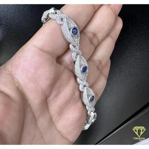 Custom Iced out Eye Link <b>Bracelet</b> VVS1 Quality Moissanite Diamond Pass Diamond Teste Heavy Quality 925 Sterling <b>Silver</b> - Product Image 4