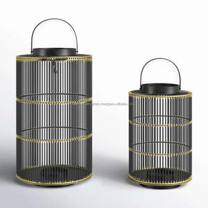 Luxury Modern Handmade Black Color Metal Iron Hurricane Candleholder Unique Shape Shinny Polish Decorative Metal Candle Holder - Product Image 5