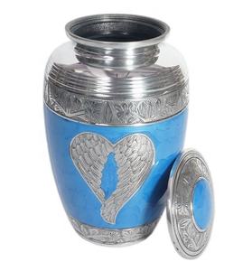 URNE DE CRÉMATION DE TOURBILLON DE PLUMES CLASSIQUES EN MÉTAL POUR CENDRES HUMAINES - Product Image 2