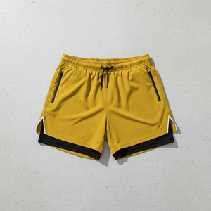 Shorts cargo de performance pour hommes, double couche, séchage rapide, poches sécurisées, pour l'été, vente en gros - Product Image 4