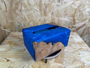 Blue Resin Tissue Box Cover river <b>Table</b> Tissue Holder Decorative Napkin Case for Home Hotel Resin Tissue Box Holder with Modern - Product Image 5