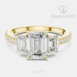 Bague de fiançailles en diamant de laboratoire certifié IGI 1,75 carat, or blanc 14 carats, taille émeraude, clarté VS+, couleur F+, pour mariage ou anniversaire - Product Image 5