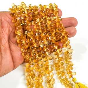 Perles de citrine naturelle facettées en forme de goutte, perles de pierres précieuses de citrine AAA, 7x10 mm, perles de citrine de haute qualité pour la création de bijoux, 8 pouces - Product Image 6