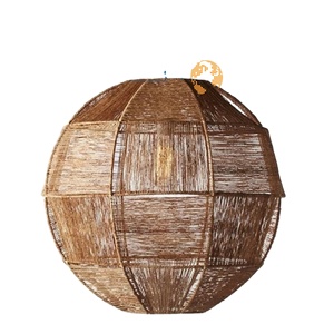 Best Choice Rustic Bamboo Jute Corn Husk Chandelier Lampshade Frame Customizable Size Color for Living Room Furniture Decor - Product Image 3