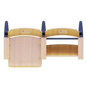 Siège de salle de cinéma moderne traditionnel EVO2201M Porte-gobelet confortable Jambe en acier et bois pour salle de sport intérieure Salle d'école Cinéma extérieur - Product Image 4
