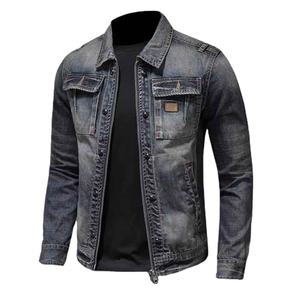 Chaqueta Vaquera Azul para Hombre, Diseño Nuevo, 100% Algodón, Transpirable, de Secado Rápido, Estilo Cowboy, Holgada, con Bolsillos y Botones, para Otoño e Invierno - Product Image 1