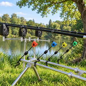 JSFUN Set di 4 Indicatori Luminosi LED per Pesca alla Carpa, Allarmi per Morso con Custodia Zip - Product Image 5