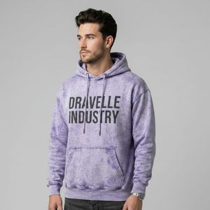 Custom Distressed Heavyweight Men's Acid Wash Hoodie Winter Pullover 100% Polyester Digital <b>Printing</b> Customizable - Product Image 1