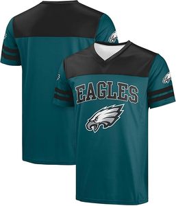 Rams <b>Blue</b> Yellow Mesh V-Neck Short Sleeve Jersey Durable Sport Shirt Polyester <b>Material</b> Wash - Product Image 2