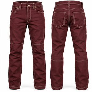 Pantalones de Trabajo Color Granate para Hombre con Costuras en Contraste, Resistentes al Fuego, Ropa de Trabajo Ignífuga, Pantalones FRC - Product Image 1